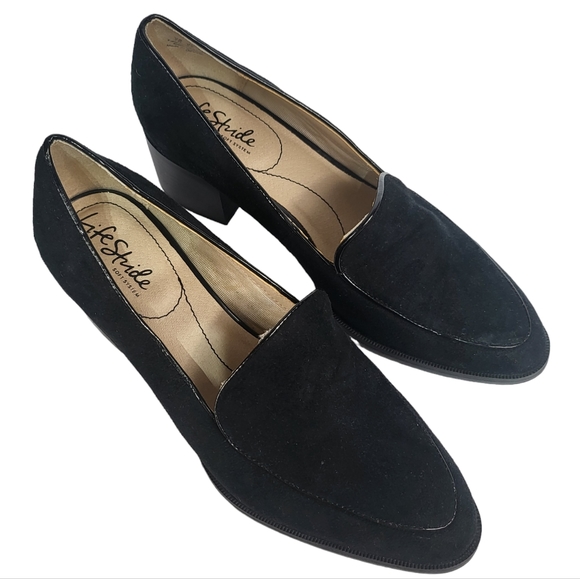 Lifestride Devyn Slip On Loafers Black Micro 7 WIDE - Picture 8 of 10